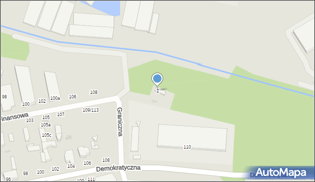 Łódź, Graniczna, 2, mapa Łodzi
