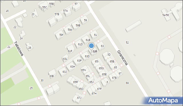 Łódź, Graniczna, 63C, mapa Łodzi