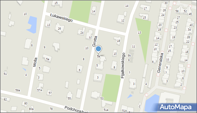 Łódź, Grotta Józefa Wacława, prof., 5a, mapa Łodzi