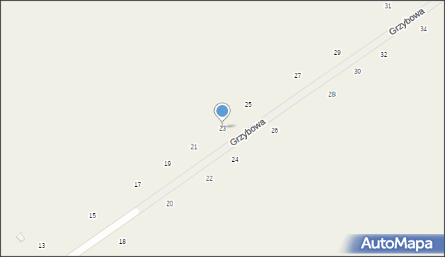 Łomazy, Grzybowa, 23, mapa Łomazy