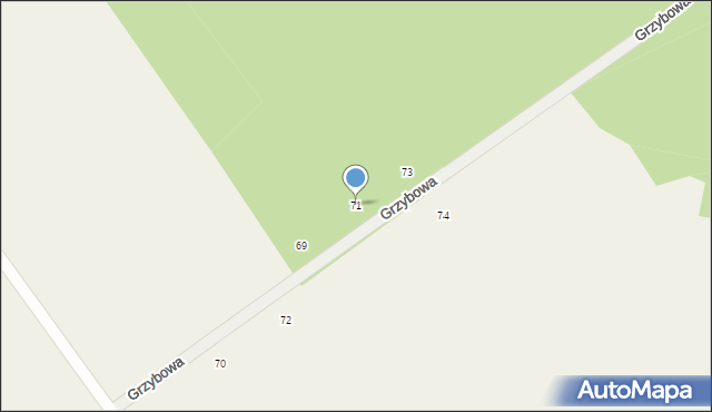 Łomazy, Grzybowa, 71, mapa Łomazy