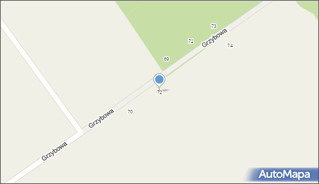 Łomazy, Grzybowa, 72, mapa Łomazy