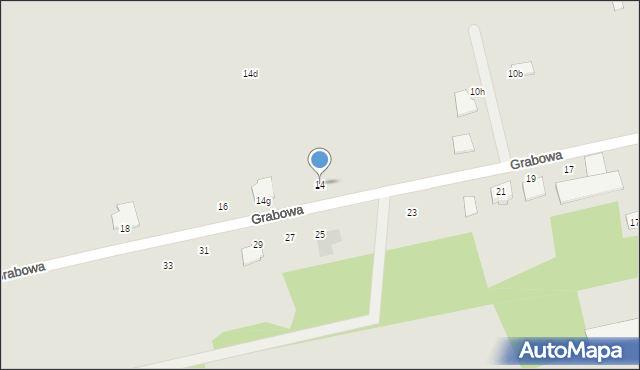 Łomża, Grabowa, 14, mapa Łomży
