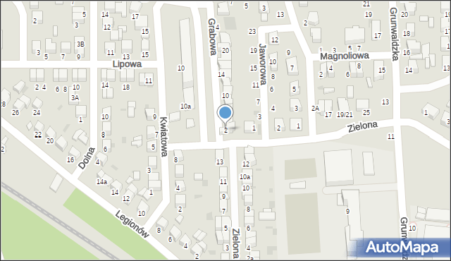 Łowicz, Grabowa, 2, mapa Łowicza