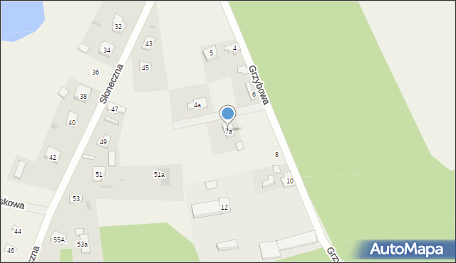 Łowyń, Grzybowa, 7a, mapa Łowyń
