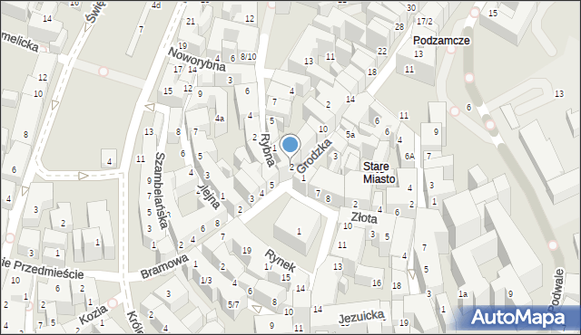 Lublin, Grodzka, 2, mapa Lublina