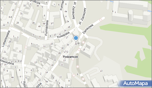 Lublin, Grodzka, 21, mapa Lublina