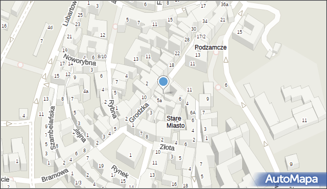 Lublin, Grodzka, 7, mapa Lublina