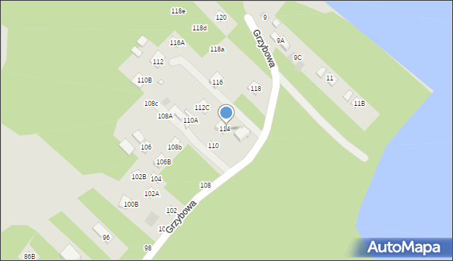 Lublin, Grzybowa, 114c, mapa Lublina
