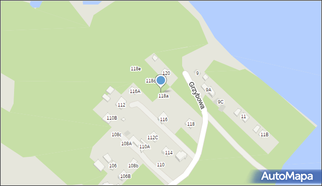 Lublin, Grzybowa, 118b, mapa Lublina