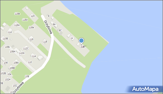 Lublin, Grzybowa, 11B, mapa Lublina