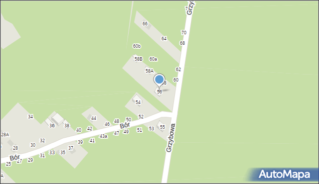 Lublin, Grzybowa, 56, mapa Lublina