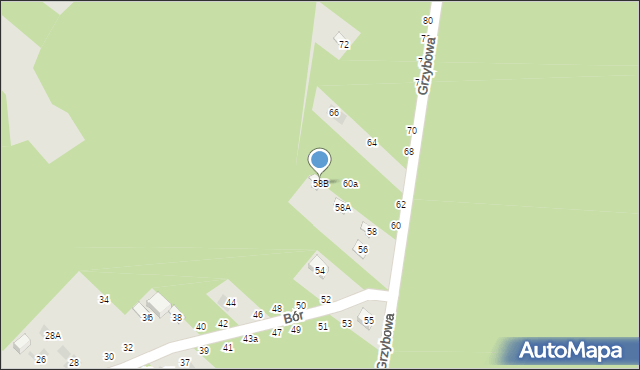 Lublin, Grzybowa, 58B, mapa Lublina