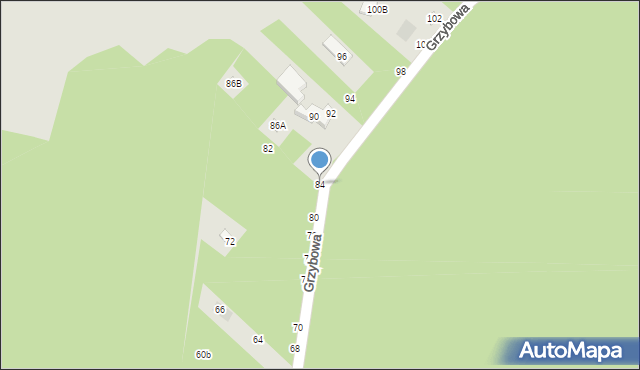 Lublin, Grzybowa, 84, mapa Lublina