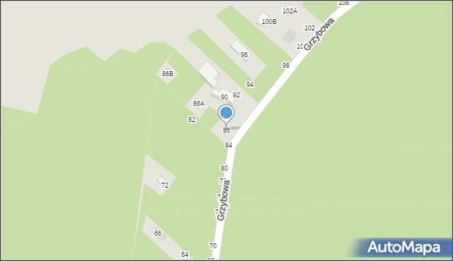 Lublin, Grzybowa, 86, mapa Lublina