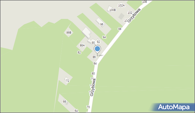 Lublin, Grzybowa, 88, mapa Lublina