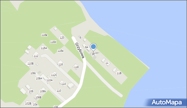 Lublin, Grzybowa, 9C, mapa Lublina