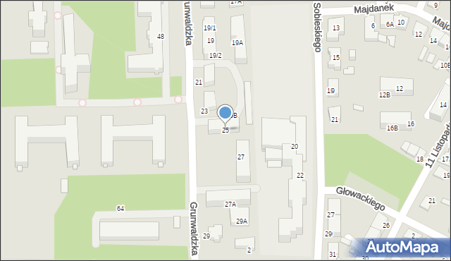 Lubliniec, Grunwaldzka, 25, mapa Lubliniec