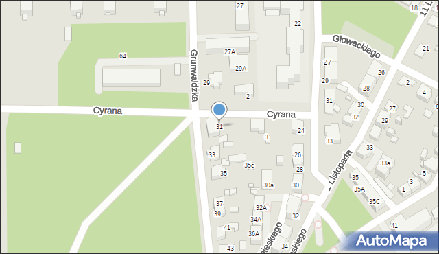 Lubliniec, Grunwaldzka, 31, mapa Lubliniec