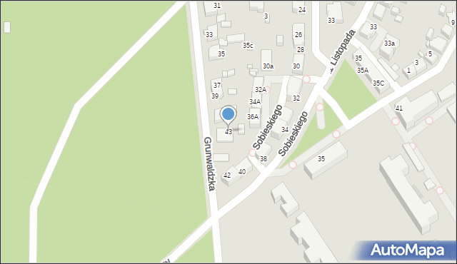 Lubliniec, Grunwaldzka, 43, mapa Lubliniec