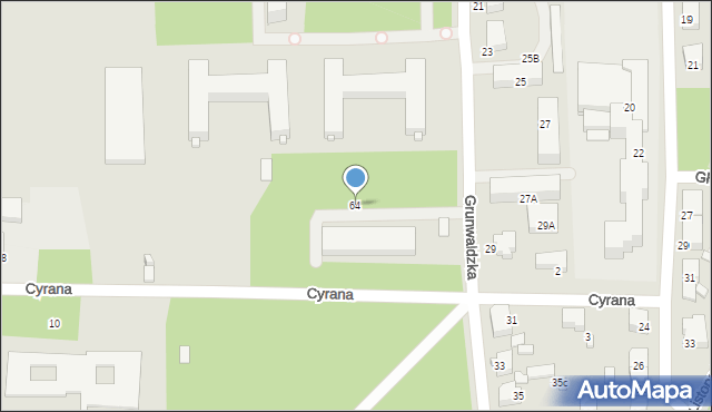 Lubliniec, Grunwaldzka, 64, mapa Lubliniec