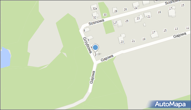 Lubliniec, Grzybowa, 2, mapa Lubliniec