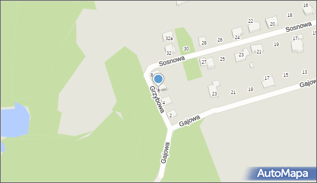 Lubliniec, Grzybowa, 6, mapa Lubliniec