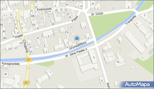 Lubsko, Grunwaldzka, 13, mapa Lubsko