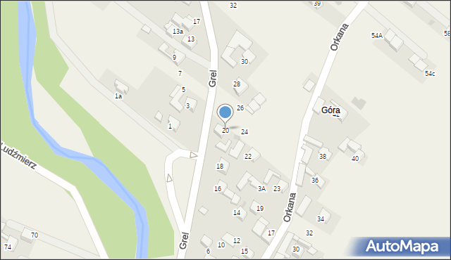 Ludźmierz, Grel, 20, mapa Ludźmierz