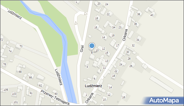 Ludźmierz, Grel, 6, mapa Ludźmierz