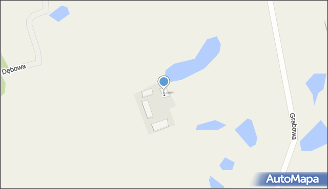 Ługwałd, Grabowa, 1, mapa Ługwałd