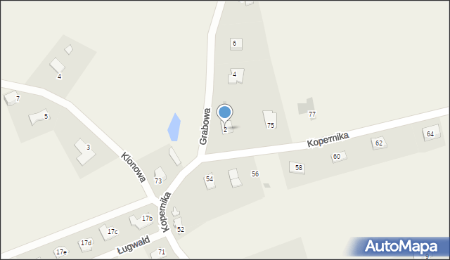 Ługwałd, Grabowa, 2, mapa Ługwałd