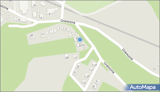 Lwówek Śląski, Graniczna, 11, mapa Lwówek Śląski