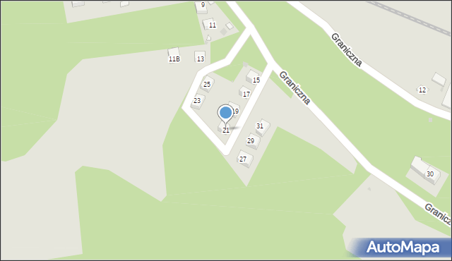 Lwówek Śląski, Graniczna, 21, mapa Lwówek Śląski