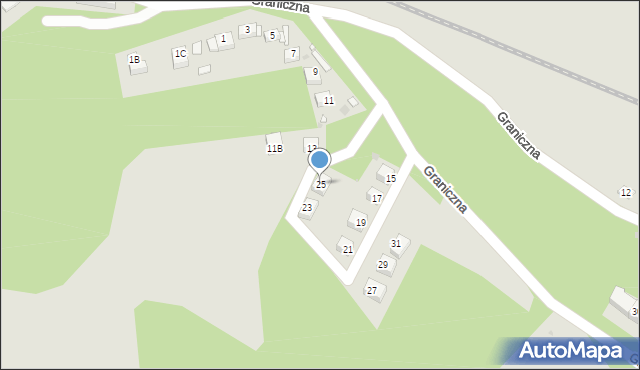 Lwówek Śląski, Graniczna, 25, mapa Lwówek Śląski