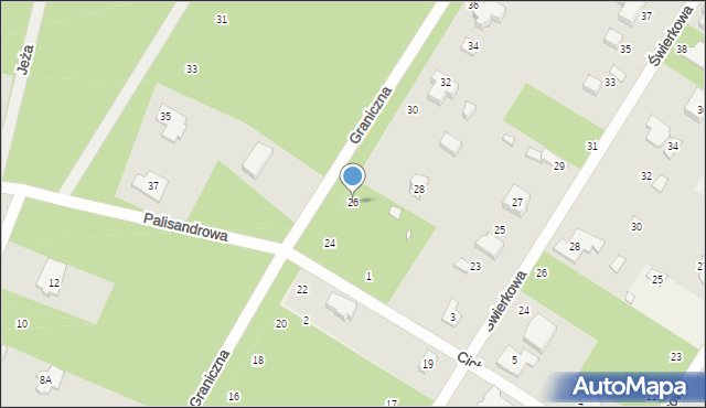 Magdalenka, Graniczna, 26, mapa Magdalenka