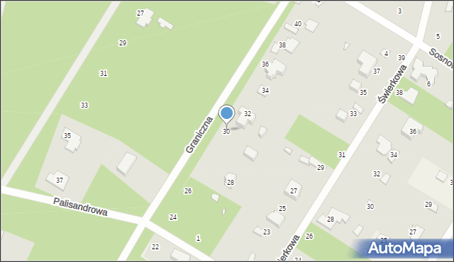 Magdalenka, Graniczna, 30, mapa Magdalenka