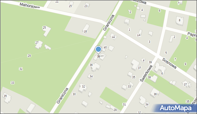 Magdalenka, Graniczna, 38, mapa Magdalenka