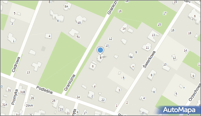Magdalenka, Graniczna, 8, mapa Magdalenka