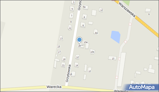 Magnuszew, Grzybowska, 10, mapa Magnuszew