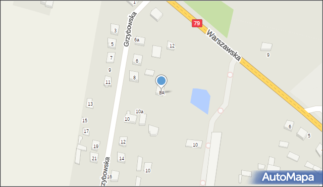 Magnuszew, Grzybowska, 8A, mapa Magnuszew