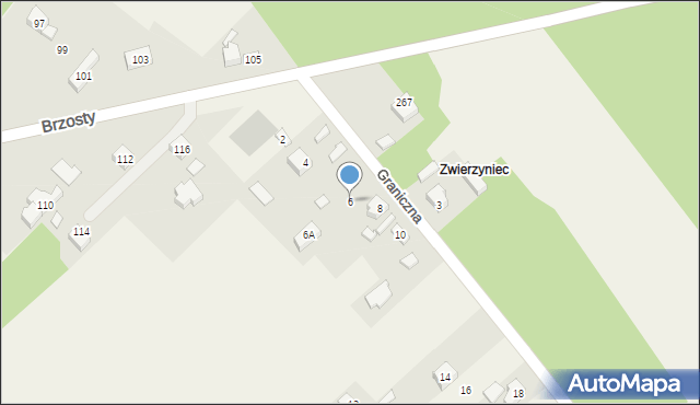 Maków, Graniczna, 6, mapa Maków