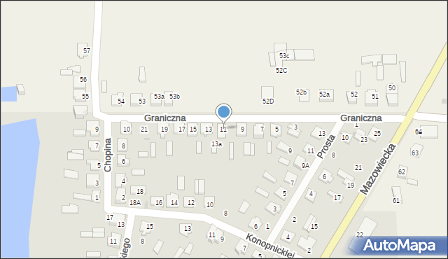 Maków Mazowiecki, Graniczna, 11, mapa Maków Mazowiecki