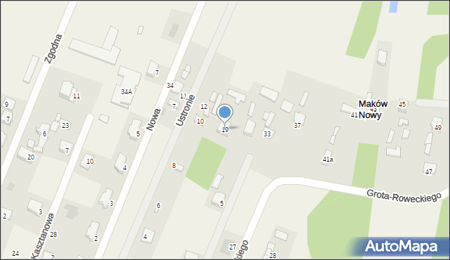 Maków Nowy, Grota-Roweckiego Stefana, gen., 19, mapa Maków Nowy