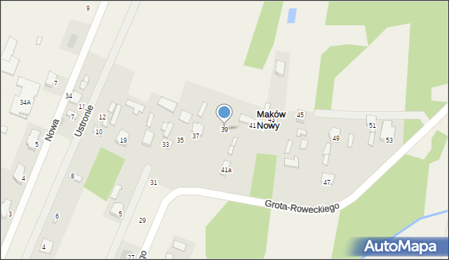 Maków Nowy, Grota-Roweckiego Stefana, gen., 39, mapa Maków Nowy
