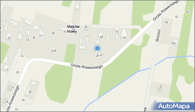 Maków Nowy, Grota-Roweckiego Stefana, gen., 47, mapa Maków Nowy