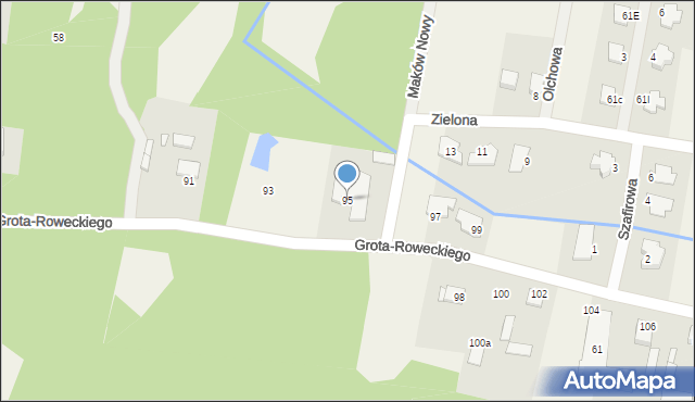 Maków Nowy, Grota-Roweckiego Stefana, gen., 95, mapa Maków Nowy