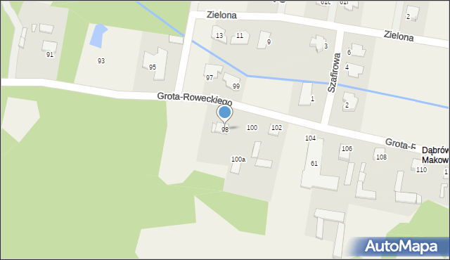 Maków Nowy, Grota-Roweckiego Stefana, gen., 98, mapa Maków Nowy