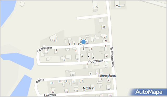 Mała Wieś, Graniczna, 5, mapa Mała Wieś