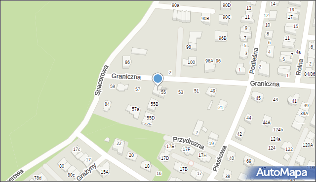 Marki, Graniczna, 55A, mapa Marki
